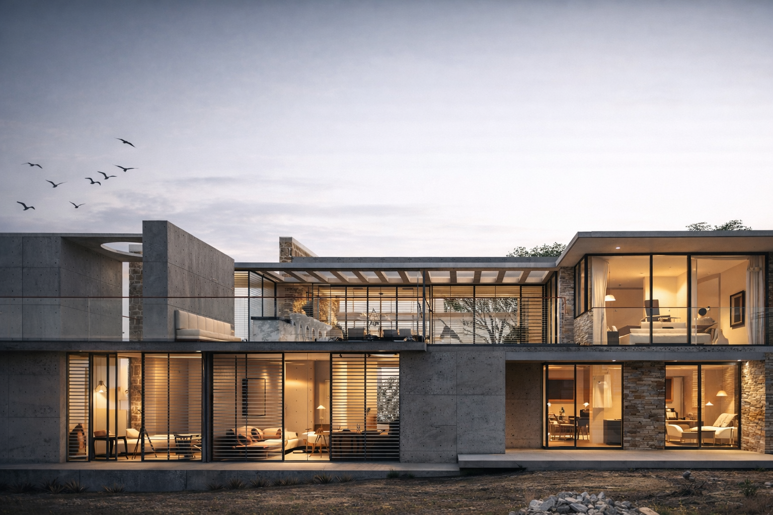 Modern luxury villa exterior design in Antalya